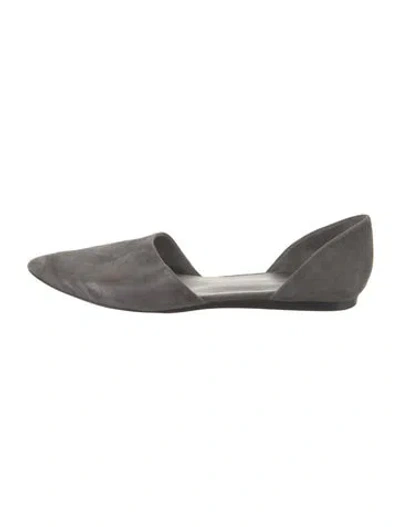 Pre-owned Vince Suede D'orsay Flats In Gray