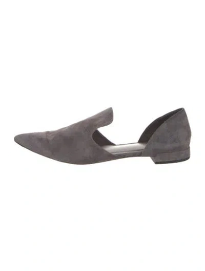 Pre-owned Vince Suede D'orsay Flats In Gray