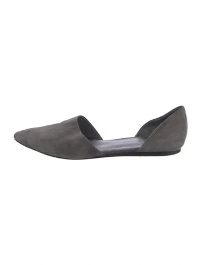 Pre-owned Vince Suede D'orsay Flats In Gray