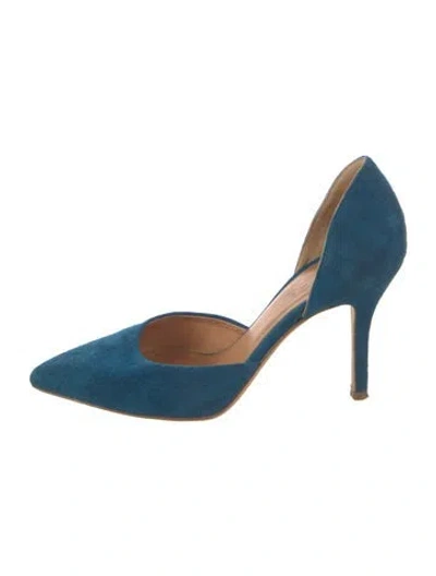 Pre-owned Vince Suede D'orsay Pumps In Blue