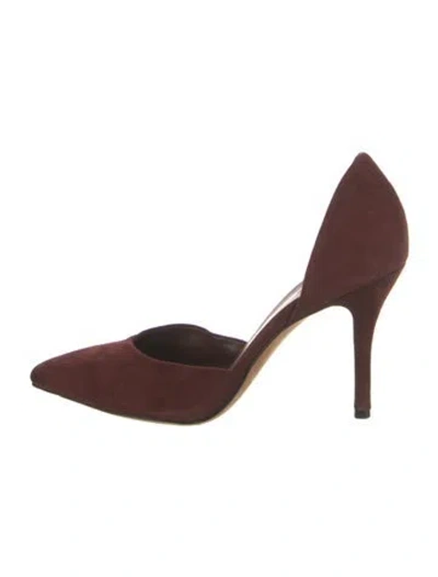 Pre-owned Vince Suede D'orsay Pumps In Burgundy