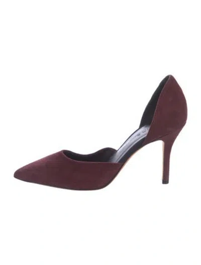 Pre-owned Vince Suede D'orsay Pumps In Burgundy