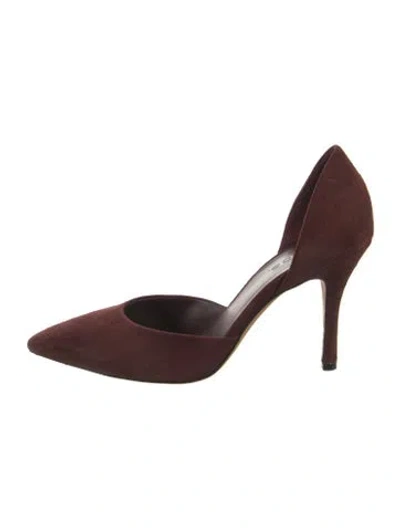 Pre-owned Vince Suede D'orsay Pumps In Burgundy