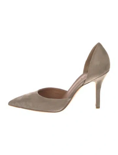 Pre-owned Vince Suede D'orsay Pumps In Gray