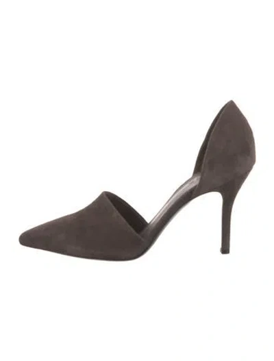 Pre-owned Vince Suede D'orsay Pumps In Gray