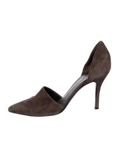 Pre-owned Vince Suede D'orsay Pumps In Gray