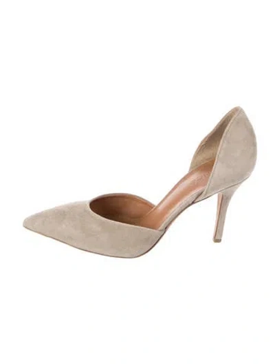 Pre-owned Vince Suede D'orsay Pumps In Grey