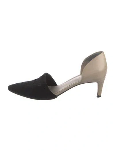 Pre-owned Vince Suede D'orsay Pumps In Neutral