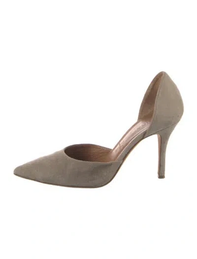 Pre-owned Vince Suede D'orsay Pumps In Neutral