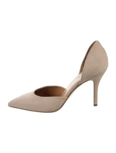 Pre-owned Vince Suede D'orsay Pumps In Neutral