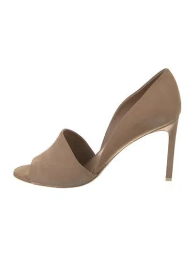 Pre-owned Vince Suede D'orsay Pumps In Neutral