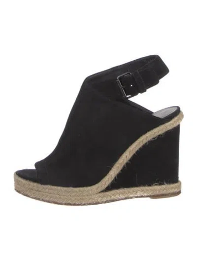 Pre-owned Vince Suede Espadrilles In Black