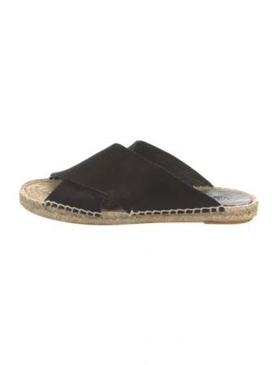 Pre-owned Vince Suede Espadrilles In Black