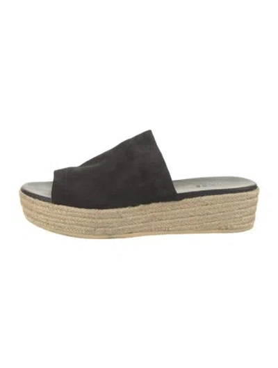 Pre-owned Vince Suede Espadrilles In Black