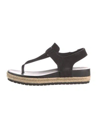 Pre-owned Vince Suede Espadrilles In Black