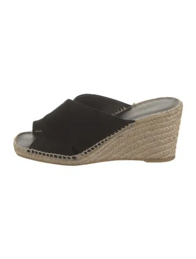 Pre-owned Vince Suede Espadrilles In Black