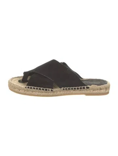 Pre-owned Vince Suede Espadrilles In Black