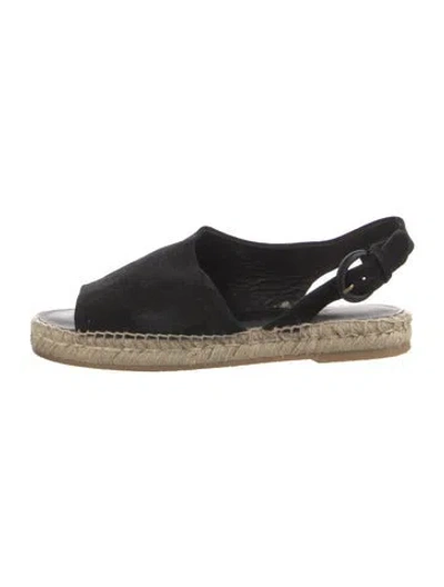Pre-owned Vince Suede Espadrilles In Black