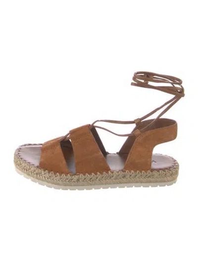 Pre-owned Vince Suede Espadrilles In Brown