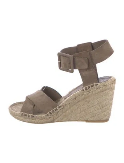 Pre-owned Vince Suede Espadrilles In Neutral