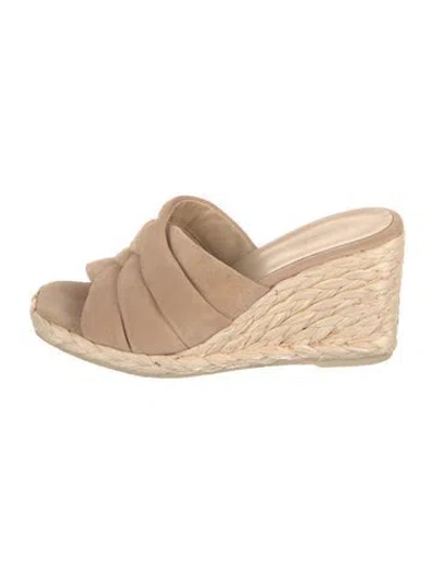 Pre-owned Vince Suede Espadrilles In Neutral