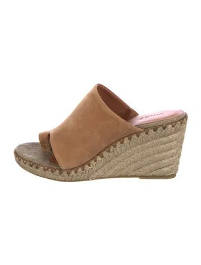 Pre-owned Vince Suede Espadrilles In Neutral