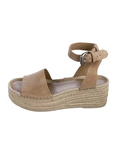Pre-owned Vince Suede Espadrilles In Neutral