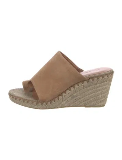 Pre-owned Vince Suede Espadrilles In Neutral