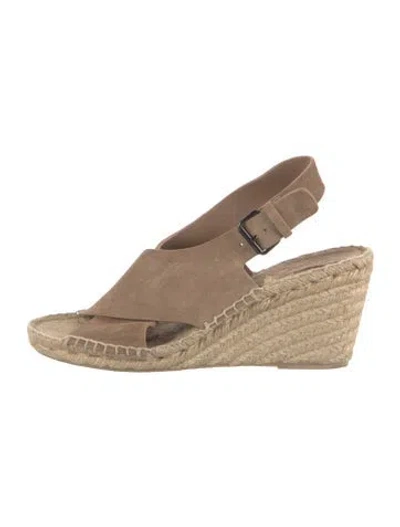 Pre-owned Vince Suede Espadrilles In Neutral