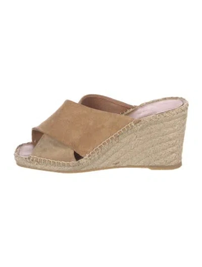 Pre-owned Vince Suede Espadrilles In Neutral