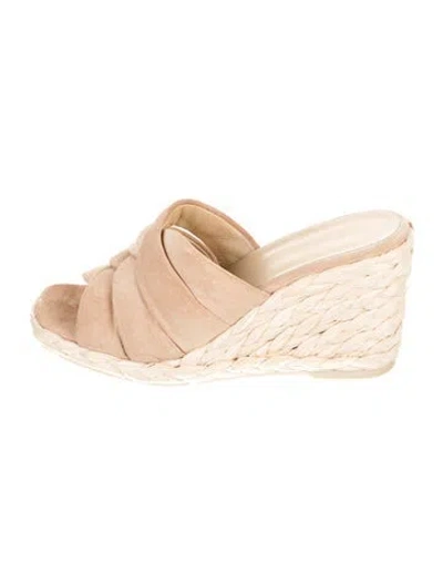 Pre-owned Vince Suede Espadrilles In Neutral