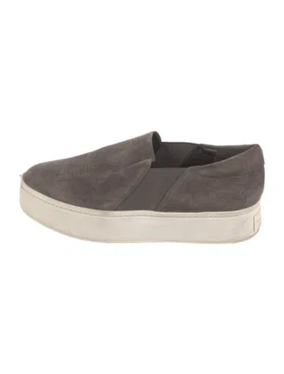 Pre-owned Vince Suede Flats In Gray