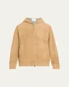 Vince Suede Hoodie In Sable