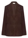 Vince Suede Jacket In Brown