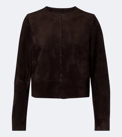 Vince Suede Jacket In Brown