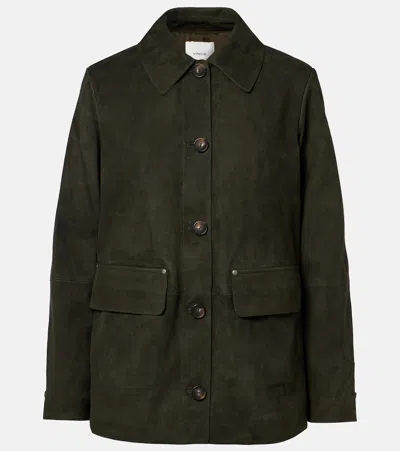 Vince Suede Jacket In Green