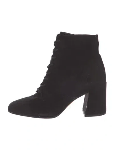Pre-owned Vince Suede Lace-up Boots In Black