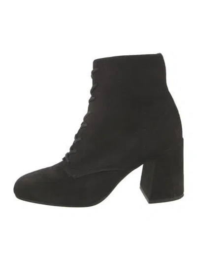 Pre-owned Vince Suede Lace-up Boots In Black