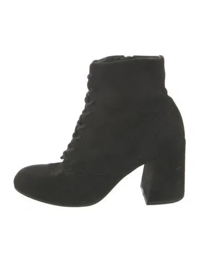 Pre-owned Vince Suede Lace-up Boots In Black