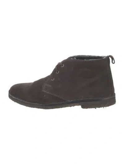 Pre-owned Vince Suede Lace-up Boots In Brown