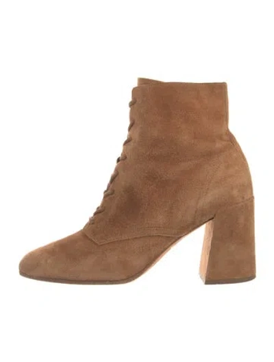 Pre-owned Vince Suede Lace-up Boots In Brown