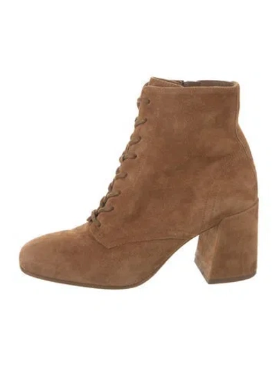 Pre-owned Vince Suede Lace-up Boots In Brown