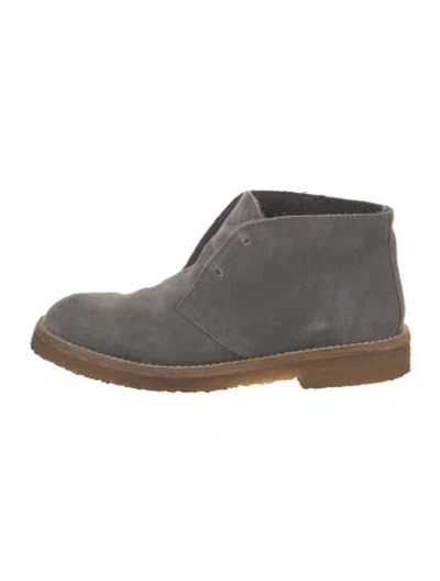 Pre-owned Vince Suede Lace-up Boots In Gray