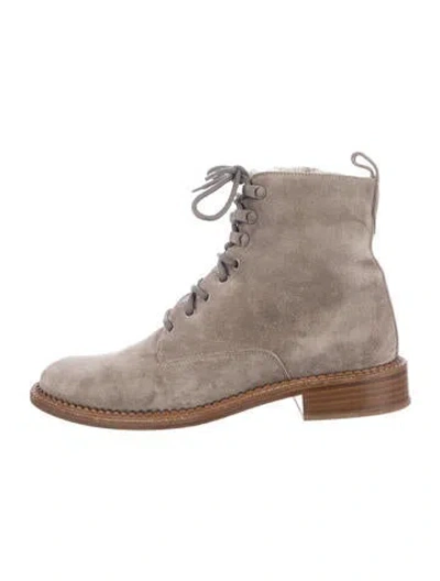 Pre-owned Vince Suede Lace-up Boots In Grey