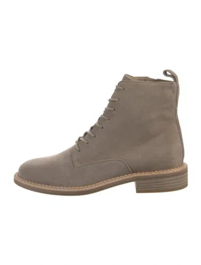 Pre-owned Vince Suede Lace-up Boots In Neutral