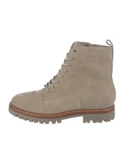 Pre-owned Vince Suede Lace-up Boots In Neutrals