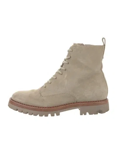 Pre-owned Vince Suede Lace-up Boots In Neutrals