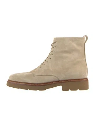Pre-owned Vince Suede Lace-up Boots In Neutrals