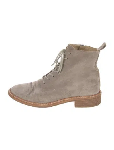 Pre-owned Vince Suede Lace-up Boots In Neutrals