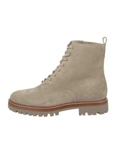 Pre-owned Vince Suede Lace-up Boots In Neutrals